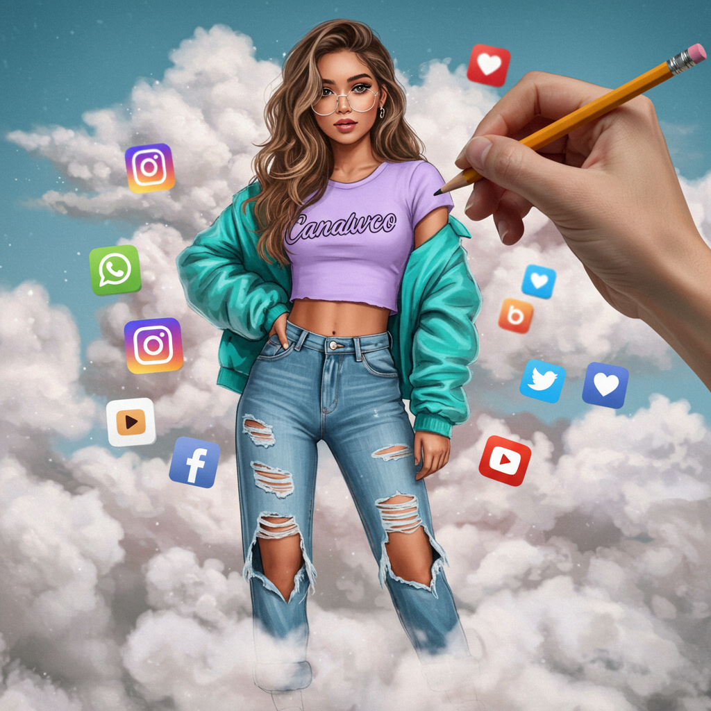 Mulher arte para Redes Sociais